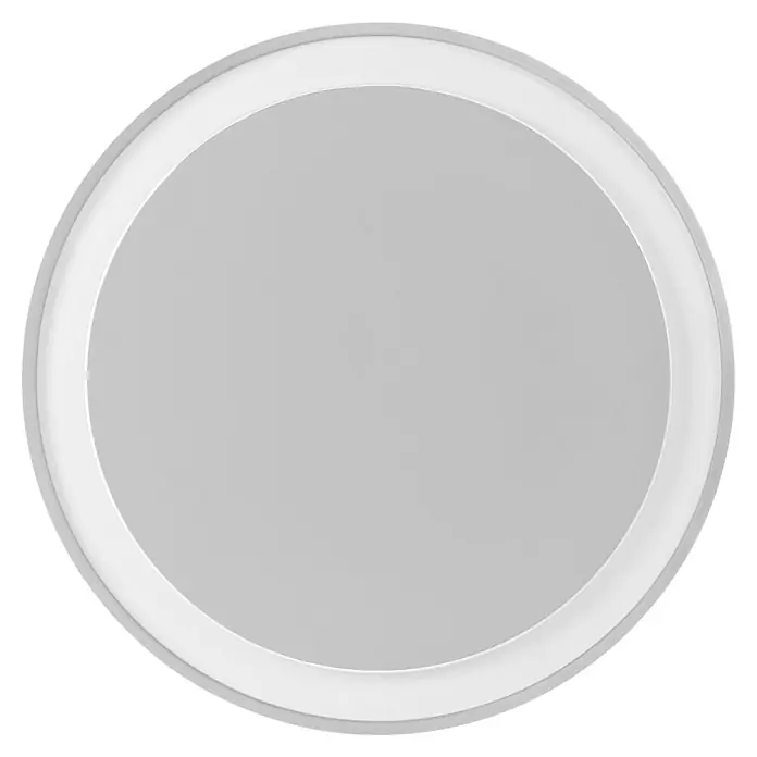 Osram Smart+ LED-Deckenleuchte rund Orbis Zest - Ø x H: 49 x 10 cm, Weiß, RGBW - Nahaufnahme einer runden, grauen Deckenleuchte mit einem schmalen, weißen Rand. Modernes Design für eine stilvolle Beleuchtung.