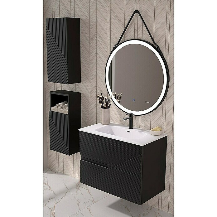 Duplach Mueble de lavabo Rimo (L x An x Al: 45 x 60 x 60 cm, Negro, Melamina) | BAUHAUS
