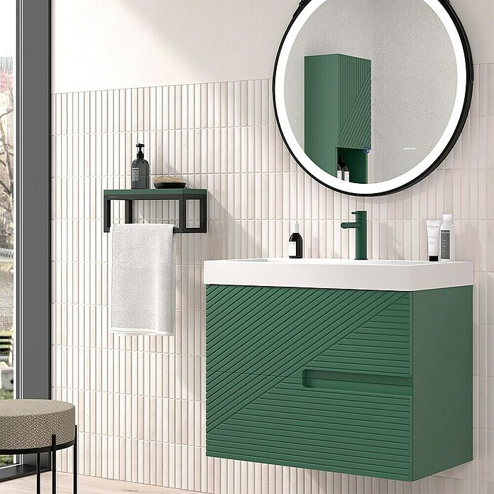 Duplach Mueble de lavabo Rimo (L x An x Al: 45 x 60 x 60 cm, Oliva, Melamina) | BAUHAUS