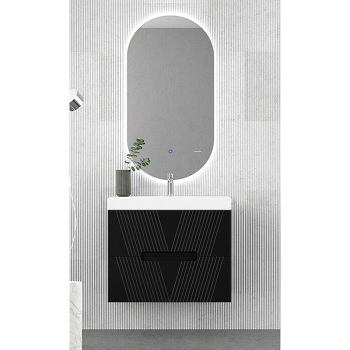 Duplach Mueble de lavabo Istor (L x An x Al: 45 x 60 x 60 cm, Negro, Melamina) | BAUHAUS