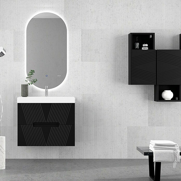 Duplach Mueble de lavabo Istor (L x An x Al: 45 x 60 x 60 cm, Negro, Melamina) | BAUHAUS