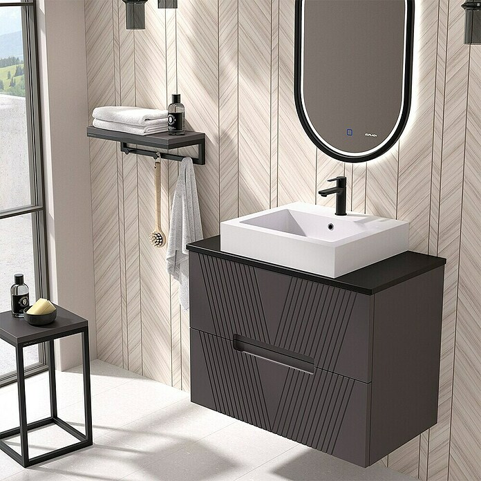 Duplach Mueble de lavabo Istor (L x An x Al: 45 x 60 x 60 cm, Antracita, Melamina) | BAUHAUS