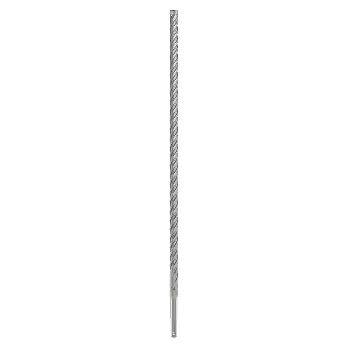 Bosch Beton- & Steinbohrer PRO SDS plus-5X - 1 Stk., Durchmesser Bohrer: 14 mm, Arbeitslänge: 400 mm - Nahaufnahme einer geriffelten Aluminiumflasche, die ein elegantes und modernes Design mit einer silbernen Oberfläche zeigt.