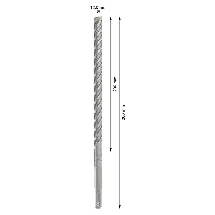 Bosch Broca para hormigón y mampostería SDS-Plus 5X (1 ud., Diámetro de la broca: 12 mm, Longitud de trabajo: 200 mm) | BAUHAUS