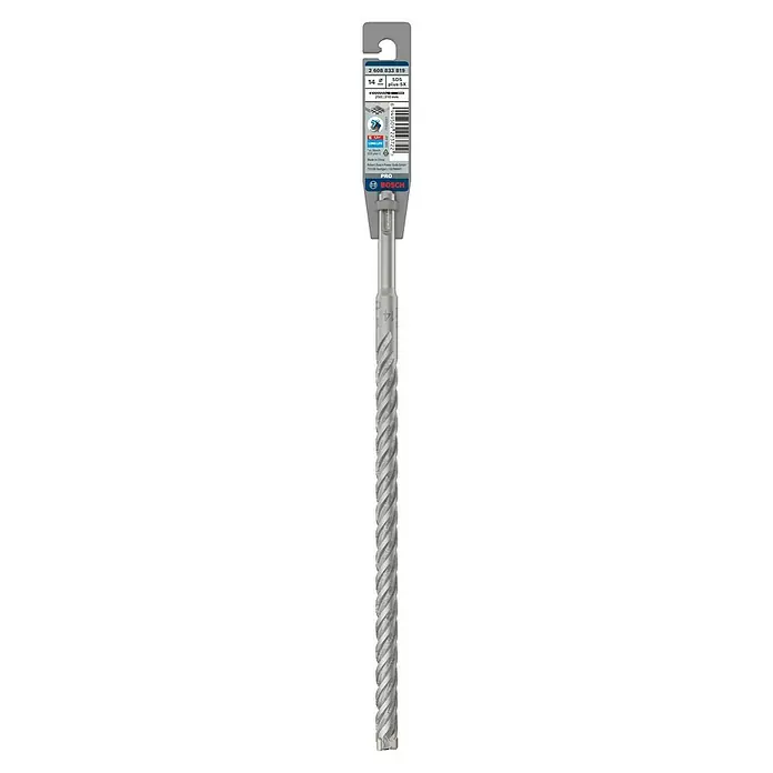 Bosch Beton- & Steinbohrer PRO SDS plus-5X - Durchmesser Bohrer: 14 mm, 1 Stk. - Das Bild zeigt einen Bosch 2608833819 14mm SDS plus-5X Hammerbohrer, ideal für präzise Bohrarbeiten in Beton und Mauerwerk.