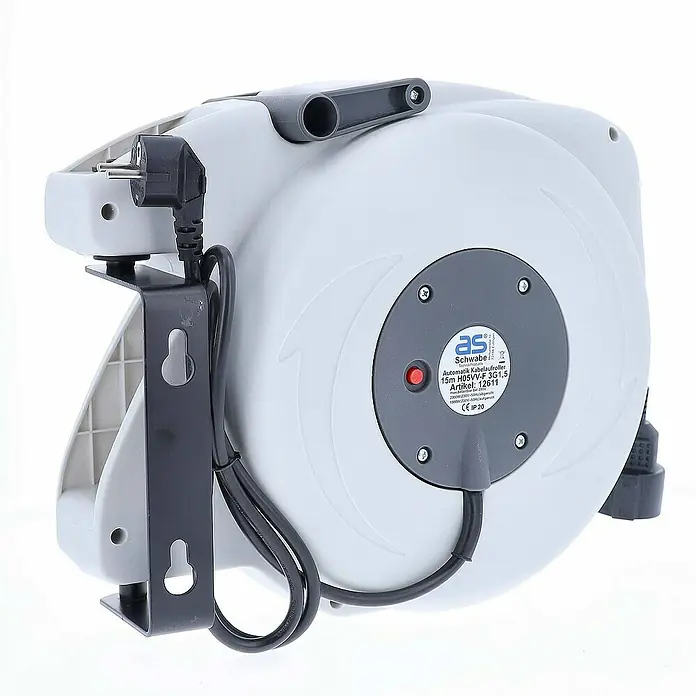 as-schwabe Kabeltrommel H05VV-F 3G1,5 - Kunststoff, 15 m, H05VV-F, IP20