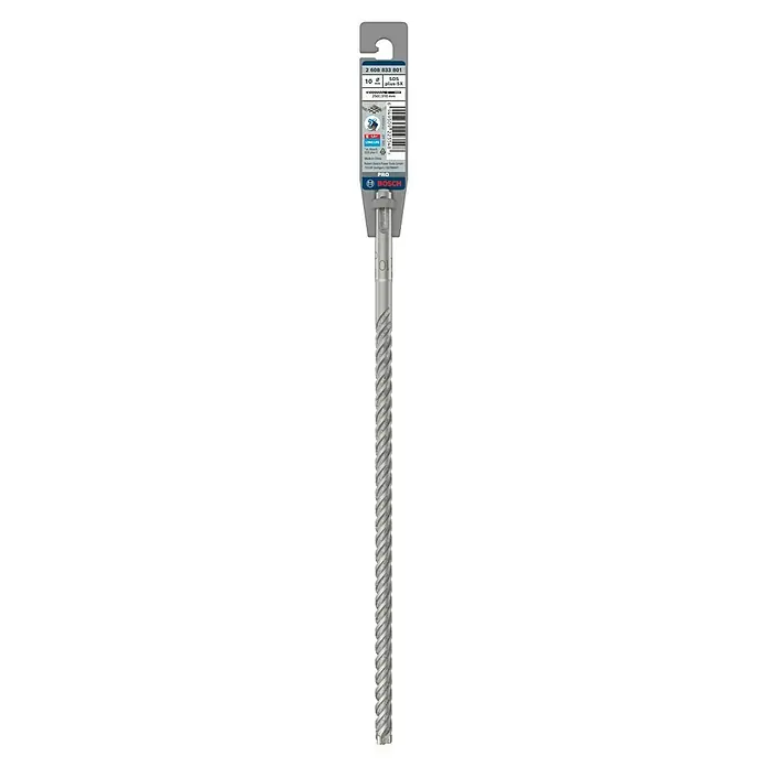 Bosch Beton- & Steinbohrer PRO SDS plus-5X - 1 Stk., Durchmesser Bohrer: 10 mm, Arbeitslänge: 250 mm - SDS plus-5X Hammerbohrer von Bosch mit einem Durchmesser von 10 mm, geeignet für Beton, Mauerwerk und Stein.