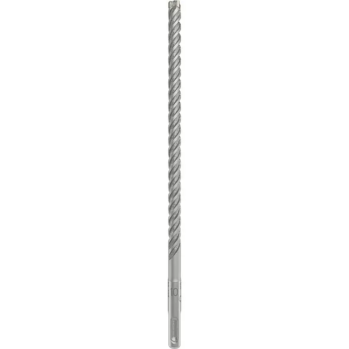 Bosch Beton- & Steinbohrer PRO SDS plus-5X - 1 Stk., Durchmesser Bohrer: 10 mm, Arbeitslänge: 200 mm - Nahaufnahme eines Steinbohrers mit spiralförmigen Nuten und der Aufschrift "10 Ø".