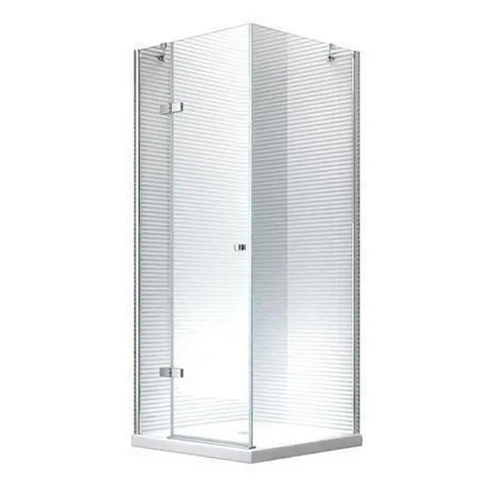 Glaszentrum Hagen Eckdusche 90x90x195 cm Hestia EckDuschkabine - 90 x 90 x 195 cm, Eloxiert, Transparent, Stärke: 8 mm