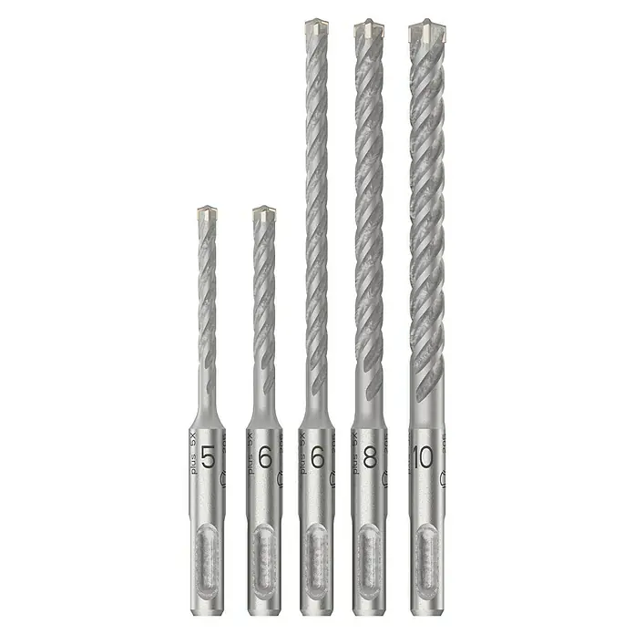 Bosch Set de brocas 5X - 5 pzs. - Un juego de brocas SDS Plus en varios tamaños, ideal para mampostería. Los tamaños varían de 5 mm a 10 mm.