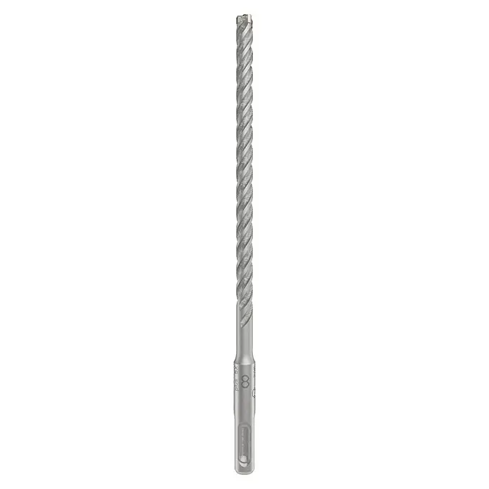 Bosch Beton- & Steinbohrer PRO SDS plus-5X - Durchmesser Bohrer: 8 mm, Arbeitslänge: 150 mm, 1 Stk. - Abgebildet ist ein Spiralbohrer aus Metall mit einer spiralförmigen Schneide, der für präzise Bohrarbeiten konzipiert ist.