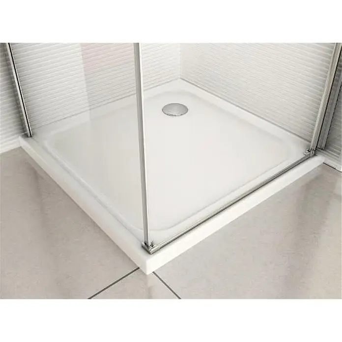 Glaszentrum Hagen Eckdusche 80x80x195cm Hades Duschkabine - 80 x 80 x 195 cm, Imprägniert, Farblos, Stärke: 8 mm
