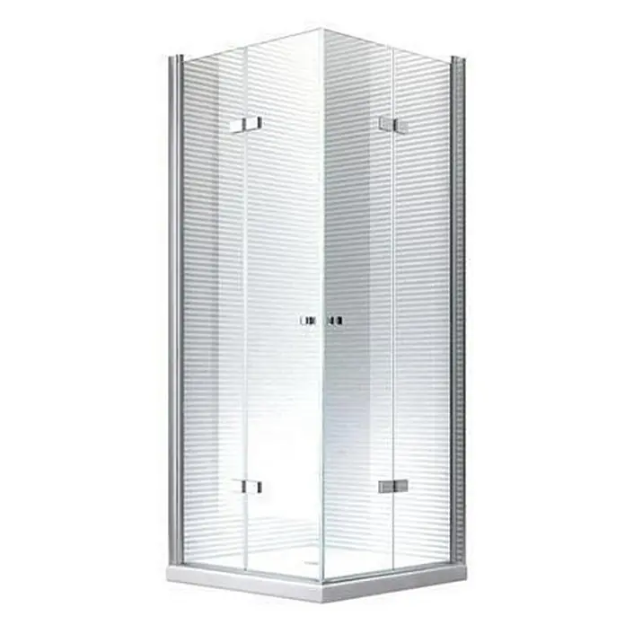 Glaszentrum Hagen Eckdusche 90x90x180 cm Hera Eck Duschkabine - Eloxiert, Transparent