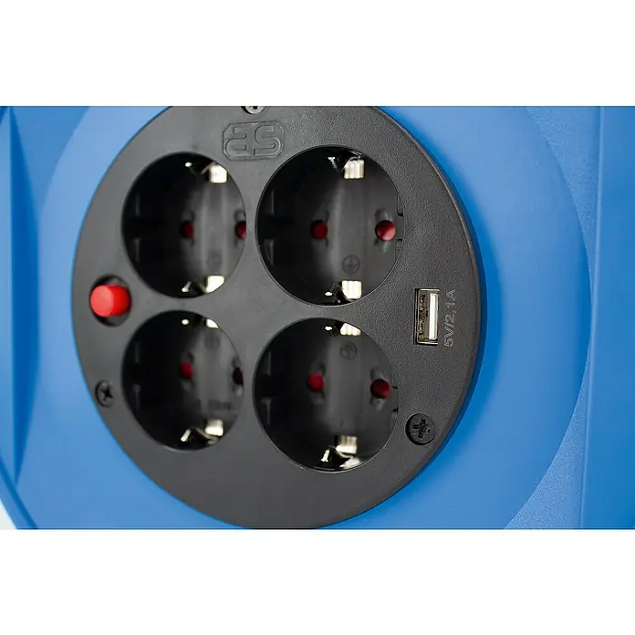 as-schwabe Kabeltrommel H05VV-F 3G1,5 - Kunststoff, 25 m, H05VV-F, IP20