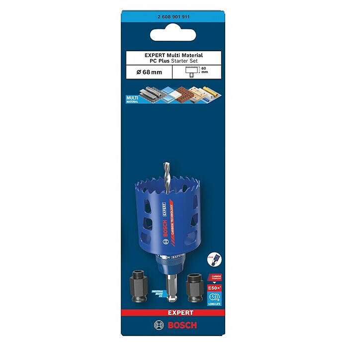 Bosch Expert Kronska žaga Multi Material PC Plus  (Premer: 68 mm) | 2540 - Vorsatz-/Zusatzgeräte f Bohrmasch | BCDA - Zubeh Bohrm/Bohrhämmer/Akkumasch | BCD - Maschinenzubehör | BC - Maschinenzubehör | B - Werkz/Masch/Maschzubeh/Auto | BAUHAUS
