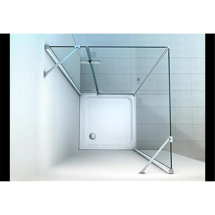 Glaszentrum Hagen Eckdusche 80x80x195 cm Hestia EckDuschkabine - 80 x 80 x 195 cm, Imprägniert, Farblos, Stärke: 8 mm