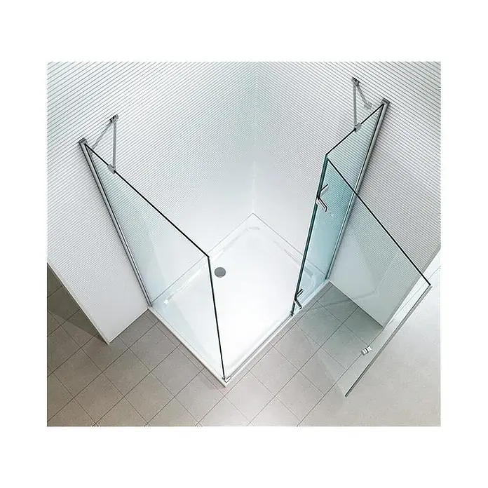 Glaszentrum Hagen Eckdusche 80x80x195 cm Hestia EckDuschkabine - 80 x 80 x 195 cm, Imprägniert, Farblos, Stärke: 8 mm