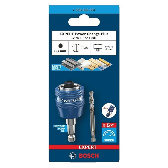 Bosch Expert Vpenjalno steblo Power Change Plus  (Šestkotnik 8,7 mm) | 2540 - Vorsatz-/Zusatzgeräte f Bohrmasch | BCDA - Zubeh Bohrm/Bohrhämmer/Akkumasch | BCD - Maschinenzubehör | BC - Maschinenzubehör | B - Werkz/Masch/Maschzubeh/Auto | BAUHAUS