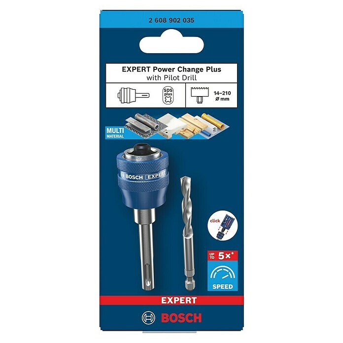 Bosch Expert Vpenjalno steblo Power Change Plus  (SDS Plus) | 2540 - Vorsatz-/Zusatzgeräte f Bohrmasch | BCDA - Zubeh Bohrm/Bohrhämmer/Akkumasch | BCD - Maschinenzubehör | BC - Maschinenzubehör | B - Werkz/Masch/Maschzubeh/Auto | BAUHAUS
