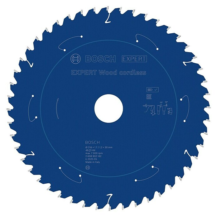 Bosch Expert List krožne žage Wood Cordless  (216 mm, Izvrtina: 30 mm, Število zobcev: 48 kos) | Listi za krožne žage | Listi za žage | Vodila in pribor za žage | Dodatna oprema za stroje | Orodja in stroji | Izdelki | BAUHAUS