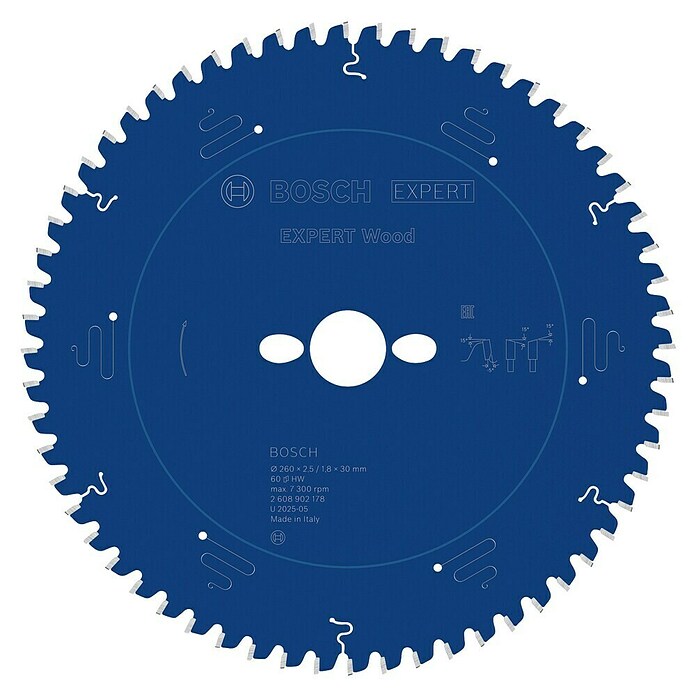 Bosch Expert List krožne žage Wood  (260 mm, Izvrtina: 30 mm, Število zobcev: 60 kos) | Listi za krožne žage | Listi za žage | Vodila in pribor za žage | Dodatna oprema za stroje | Orodja in stroji | Izdelki | BAUHAUS