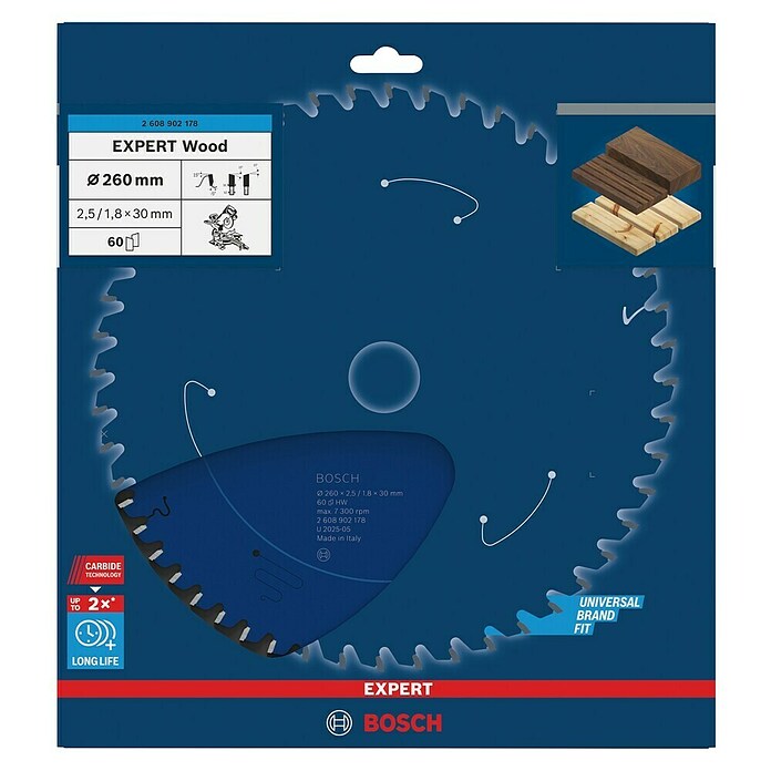 Bosch Expert List krožne žage Wood  (260 mm, Izvrtina: 30 mm, Število zobcev: 60 kos) | Listi za krožne žage | Listi za žage | Vodila in pribor za žage | Dodatna oprema za stroje | Orodja in stroji | Izdelki | BAUHAUS