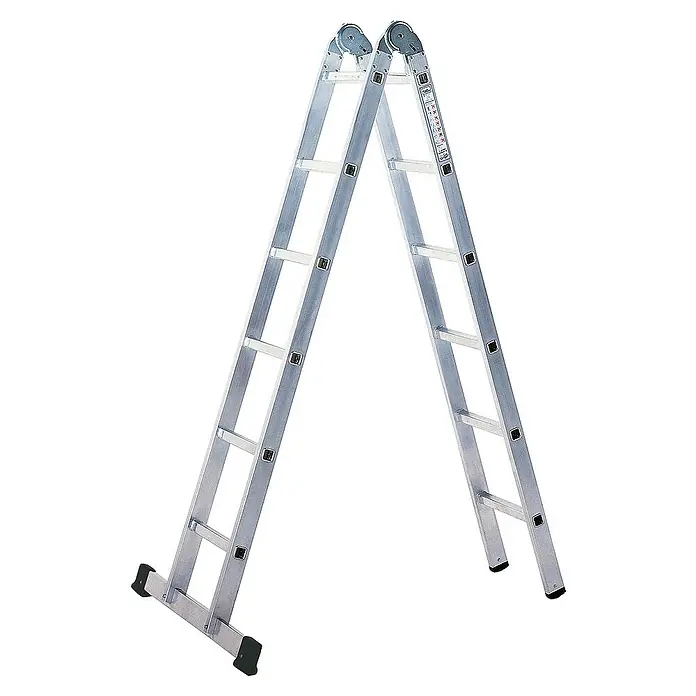 Iller Leiter Mehrzweckleiter Multifunktions- Klapp beidseitig begehbar mit 2x6 Sprossen und 4,40m AH - Anzahl Tritte: 6 Stk., Aluminium