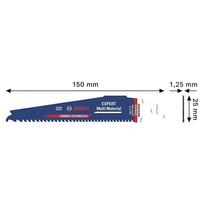 Bosch Expert List za sabljasto žago Multi Material S959XHM  (Dolžina: 150 mm) | Listi za sabljaste žage | Listi za žage | Vodila in pribor za žage | Dodatna oprema za stroje | Orodja in stroji | Izdelki | BAUHAUS
