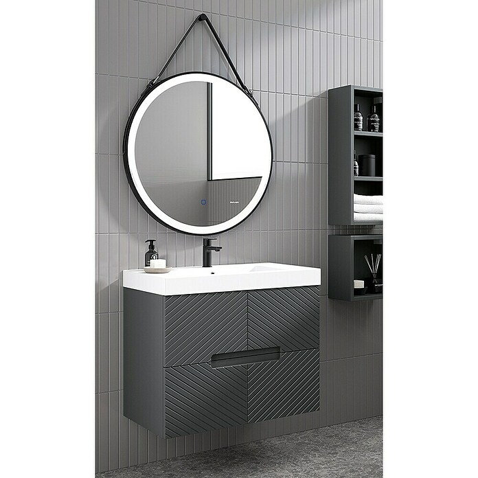 Duplach Mueble de lavabo Kamet (L x An x Al: 45 x 60 x 60 cm, Antracita, Melamina) | BAUHAUS