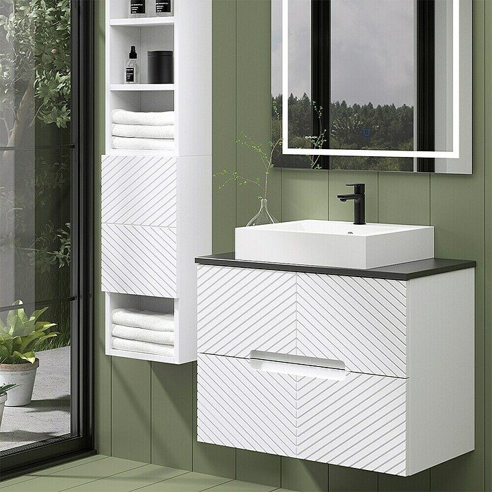Duplach Mueble de lavabo Kamet (L x An x Al: 45 x 100 x 60 cm, Blanco, Melamina) | BAUHAUS