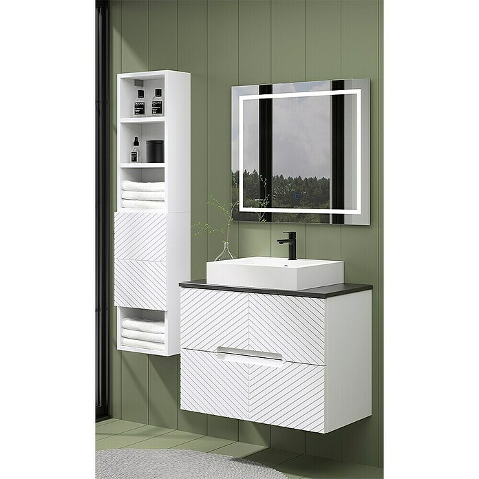 Duplach Mueble de lavabo Kamet (L x An x Al: 45 x 100 x 60 cm, Blanco, Melamina) | BAUHAUS