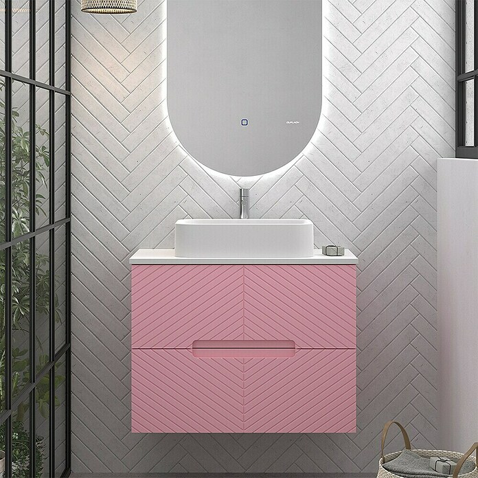 Duplach Mueble de lavabo Kamet (L x An x Al: 45 x 100 x 60 cm, Rosa, Melamina) | BAUHAUS