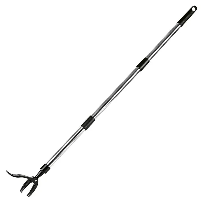 Easymaxx Unkrautstecher - Länge: 150 mm - Abgebildet ist ein Teleskop-Reptiliengreifer mit einer stabilen Stange und einem Greifmechanismus, ideal für sicheren Umgang mit Reptilien.