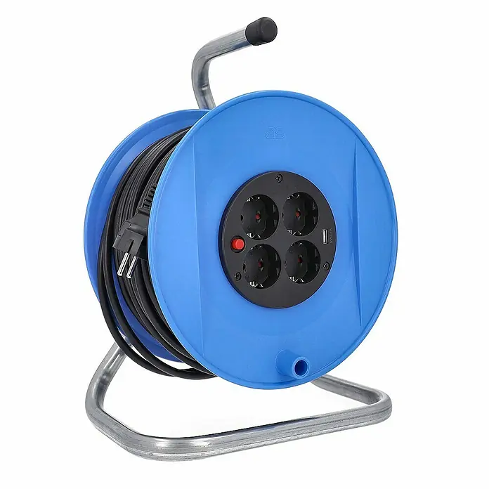 as-schwabe Kabeltrommel H05VV-F 3G1,5 - Kunststoff, 50 m, H05VV-F, IP20