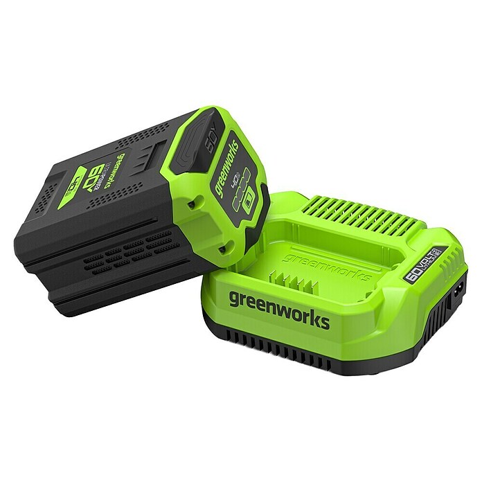 Greenworks 60V Akkusystem Začetni komplet K6S4AEAA1  (60 V, 4 Ah) | 7394 - Ladegerät und Akku Marke | IAEL - Akku/Ladegeräte | IAE - Gartenmotorgeräte | IA - Gartenhartware | I - Stadtgarten | BAUHAUS