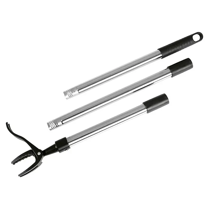 Easymaxx Unkrautstecher - Länge: 150 mm - Greifzange, Teleskopstange mit Greifwerkzeug zur einfachen Aufnahme von Gegenständen. Ideal für schwer zugängliche Stellen, mit verstellbarer Länge.