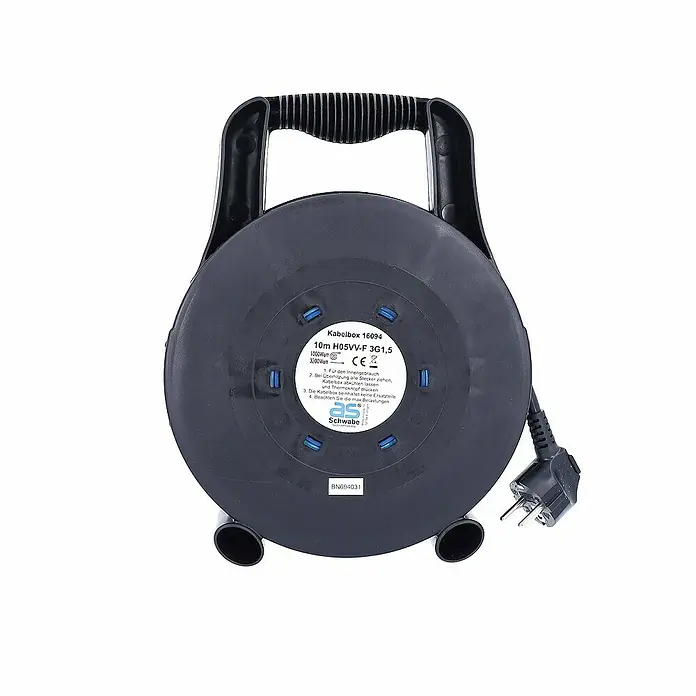 as - Schwabe Kabelbox Kabeltrommel 10m 230V H05VV-F 3G1,5 IP20 - 