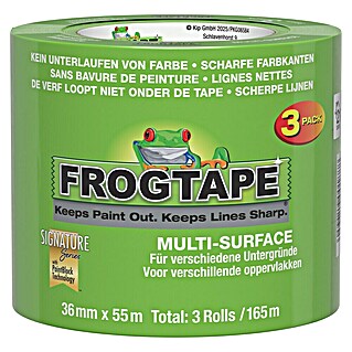 Frogtape Kreativklebeband Multi-Surface (55 m x 36 mm, Grün, 3 -tlg.)