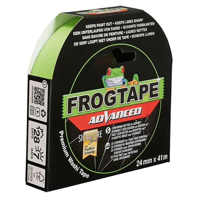 Frogtape Maler-Kreppband Advanced - 41,4 m x 24 mm - Frogtape Advanced Premium Washi Tape: Für präzise Farbkanten und saubere Ergebnisse beim Malen.