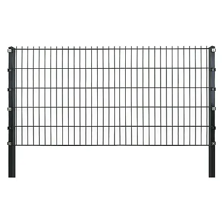 Floordirekt  Mattenzaun Doppelstabmattenzaun Limes 0,8 x 16 m - 8 x Zaunmatte 9 x Zaunpfosten