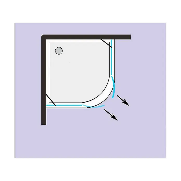 Glaszentrum Hagen Eckdusche 90x90x195cm Poseidon EckDusche Viertelkreis - 90 x 90 x 195 cm, Imprägniert, Farblos, Stärke: 6 mm