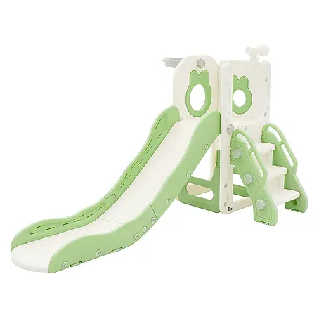 ECD Germany  Rutsche Spielgerüst für Kinder ab 3 Jahren, Weiß-Grün, Indoor&Outdoor Rutsche