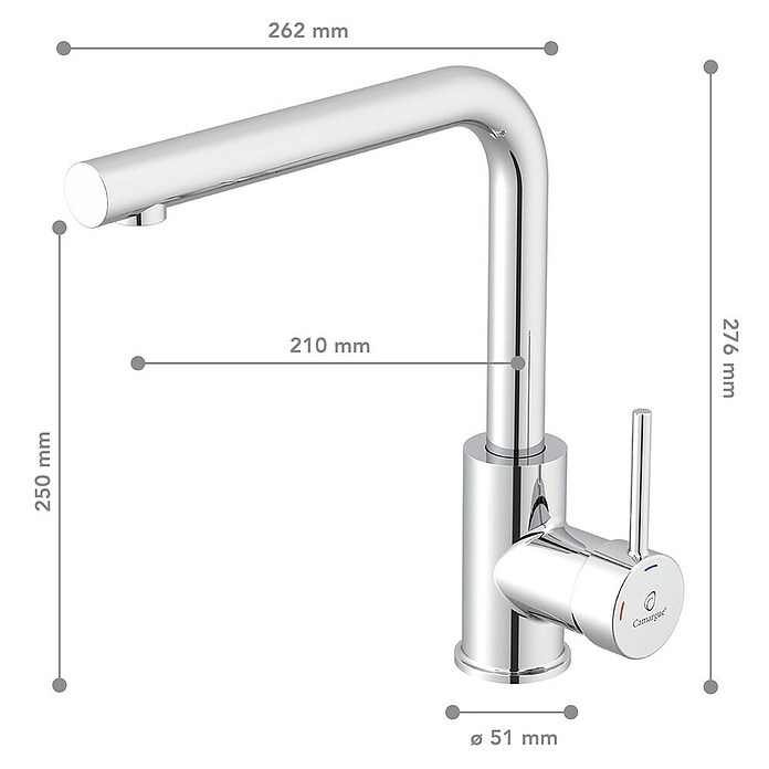 Camargue Slavina za sudoper Ontario  (Visina: 276 mm, Mjed) | BAUHAUS