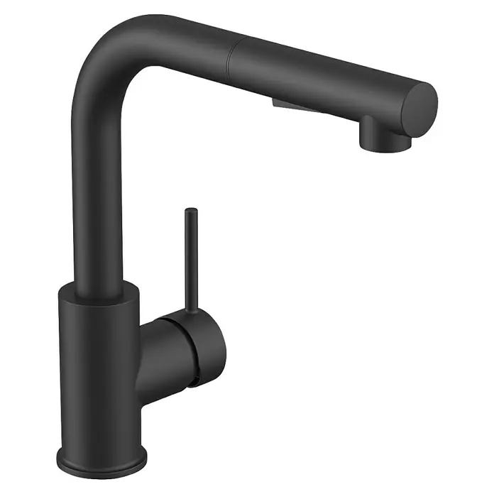 Camargue Spültischarmatur Montreal - Höhe: 277 mm, Schwarz, Matt - Schwarze Küchenarmatur mit Ausziehbrause und Einhebelmischer, elegantes Design für moderne Küchen, hochwertige Verarbeitung.