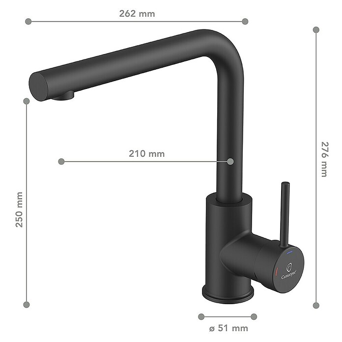 Camargue Slavina za sudoper  (Visina: 276 mm, Mjed) | BAUHAUS