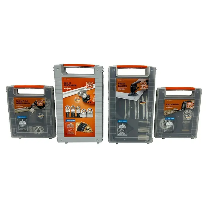 Fein Starlock Kit de accesorios Metal - Plateado, 6 ud., 6 pzs. - Sets FEIN Starlock: Best of E-Cut Wood & Metal, Renovación, Lijado y Metal. Juegos de herramientas de alta calidad.