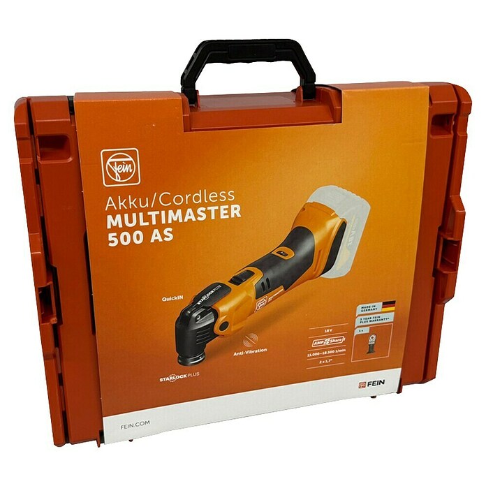 Fein AMPShare 18V Multiherramienta de batería AMM 500 Plus AS (18 V, Sin batería, Número de oscilaciones marcha en vacío: 11.000 /min - 18.500 /min) | BAUHAUS