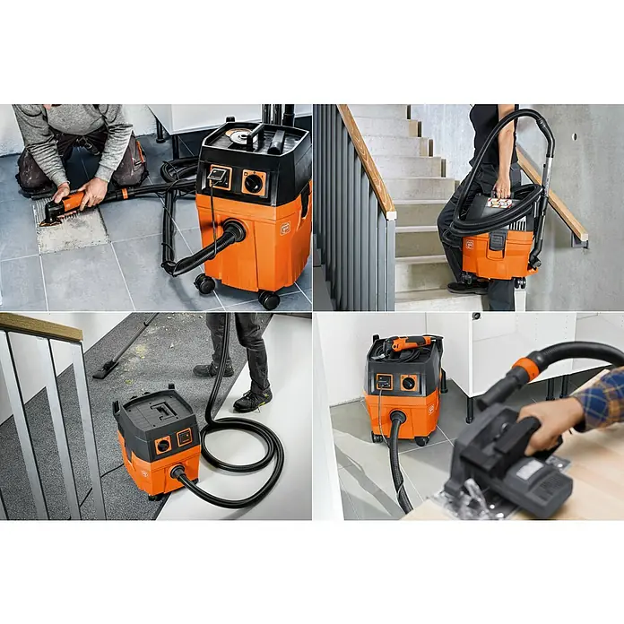 Fein Elektro-Nass- & Trockensauger Dustex 25 l - 1.200 W, Behältervolumen: 22 l - Multitasking-Meister: Der FEIN-Sauger im Einsatz bei Fliesenarbeiten, Treppentransport, Reinigung & Holzarbeiten. Ein echtes Multitalent!
