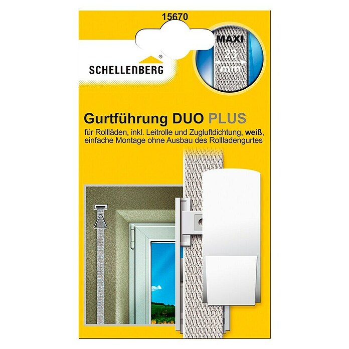 Schellenberg Gurtführung Maxi (Gurtbreite: 23 mm, Schwere Rollläden, Zugluftdichtung, Weiß)