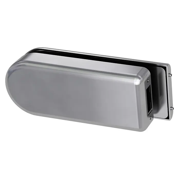 Diamond Doors Glastürbeschlag Sky - Edelstahloptik, Bandbohrung/Bänder: Office 3-teilig - Ein silberfarbener, automatischer Händetrockner zur Wandmontage. Das Produkt ist für eine einfache und hygienische Nutzung im Bad konzipiert.